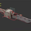 Industrial Chainsaw With Metal Body Sharp Chain And Red Power Switch