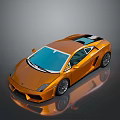 Orange Sports Car with Sleek Body Design Glass Roof and Modern Wheels