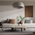 Quiet sofa tea table combination 3d model