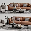 Modern sofa coffee table combination 3d model