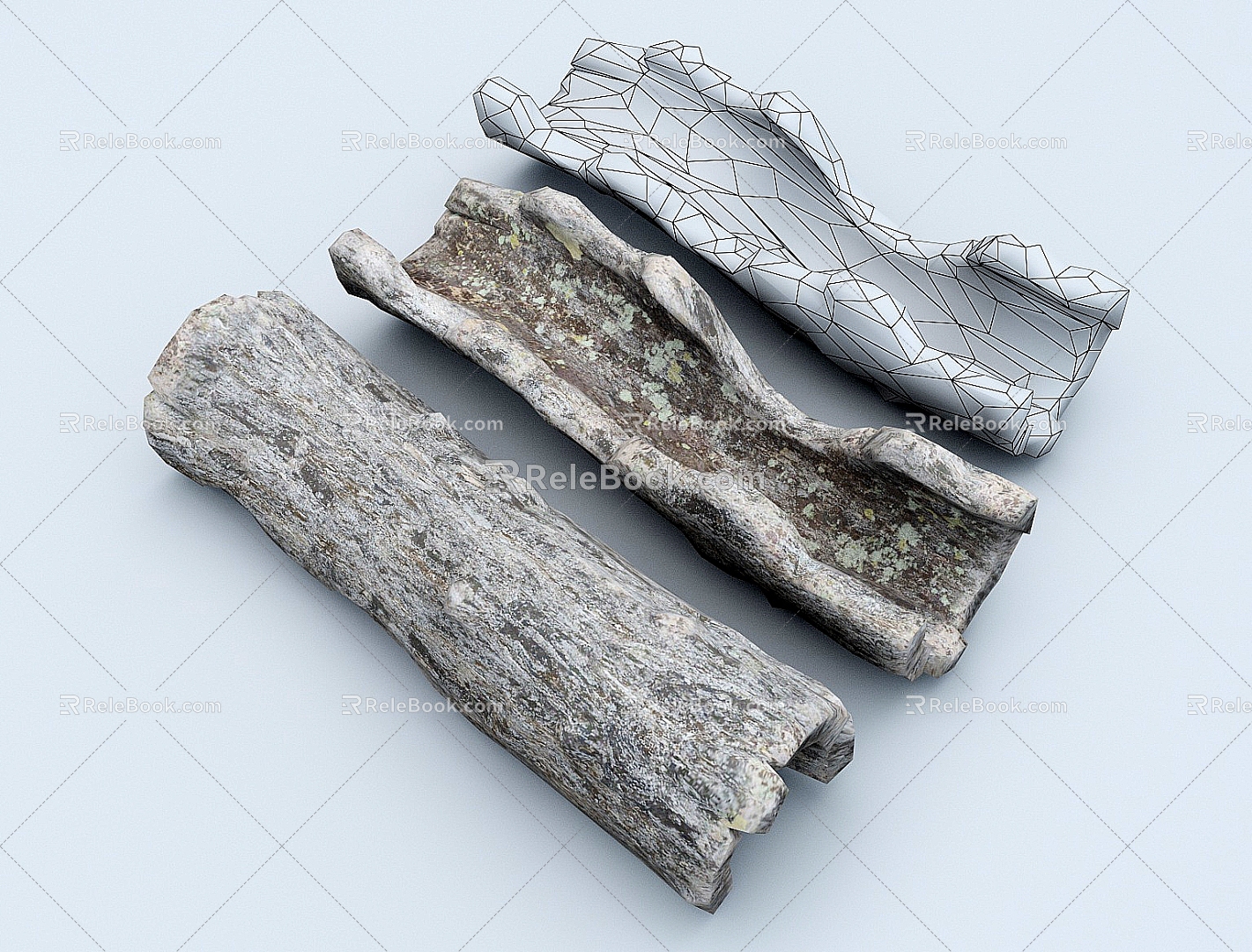 Bark Tree Dead Tree Garden Plant Wood Decay 3d model