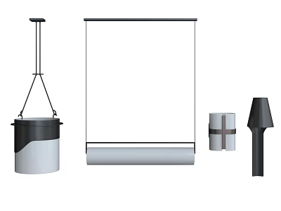 Modern Minimalist Pendant Lights With Various Shapes And Metal White Finish Designs 3d model