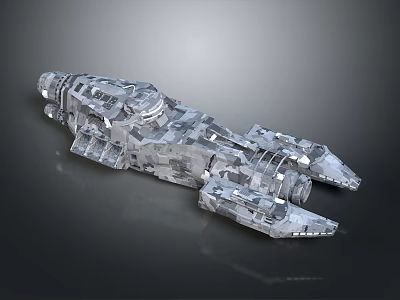 Sci Fi Cosmic Spaceship 3D Model With Intricate Design Structure For Aerospace Exploration 3d model