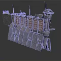 Ancient Water Vehicle With Metal Structure Vintage Design Towers And Windows
