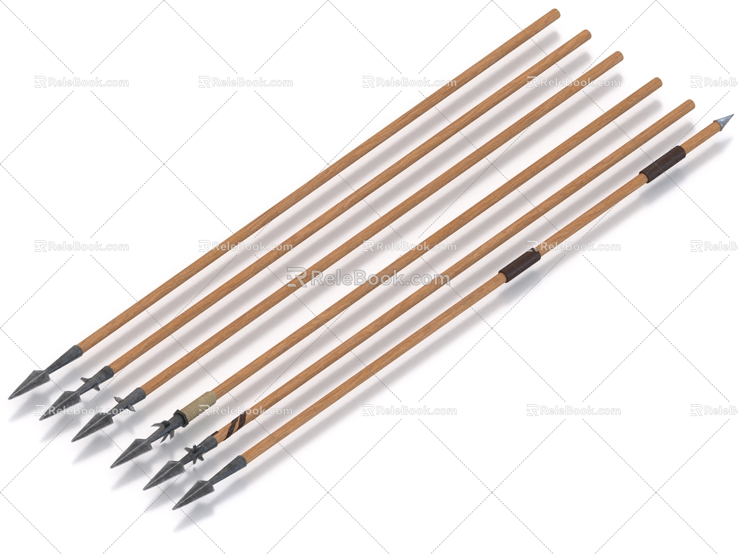 Spear Short Spear Javelin Weapon Arrow 3d model