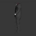 Gray Suit Outfit With Red Vest White Shirt And Red Tie