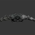 Futuristic Armored Character With Muscular Mechanical Armor And Full Body Design
