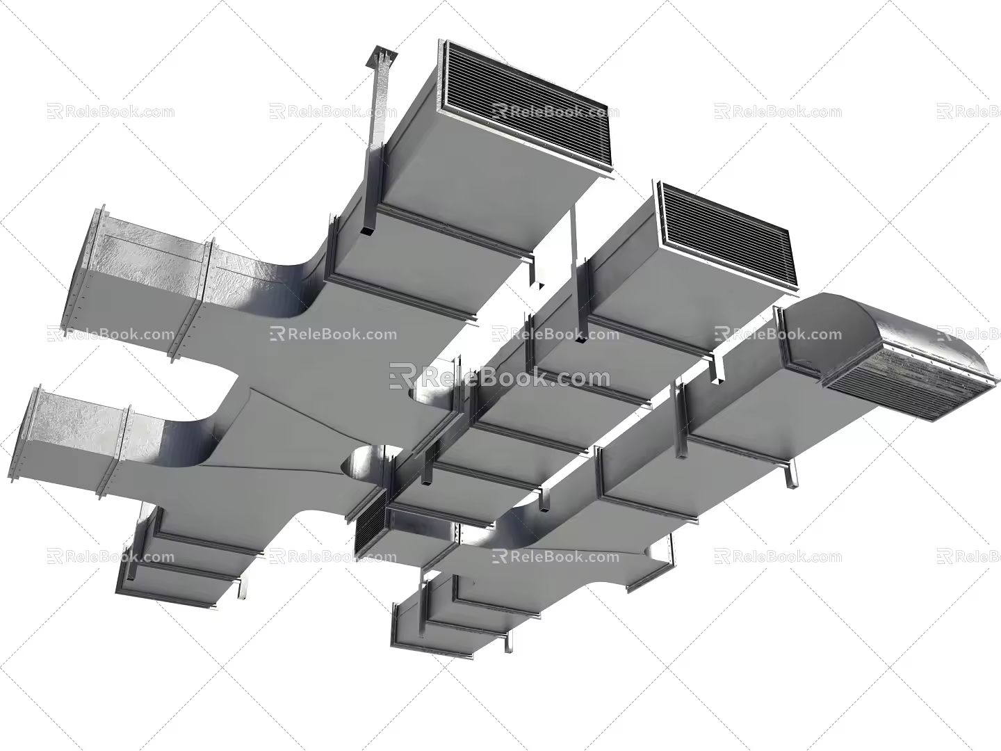 Modern pipeline through pipeline 3d model
