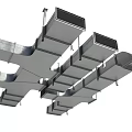Modern pipeline through pipeline 3d model