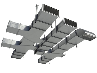 Modern pipeline through pipeline 3d model