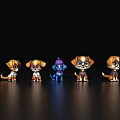 Vibrant Reptile Figurines In Diverse Colors With Accessories On Black Background