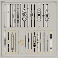 Diverse Decorative Railings With Ornate Metal Designs And Curved Patterns On