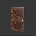 Vintage Brown Wooden Door With Cross Pattern Design And Classic Style
