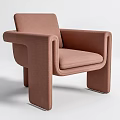 Brown Fabric Leisure Chair With Modern Sleek Design And Wide Armrests