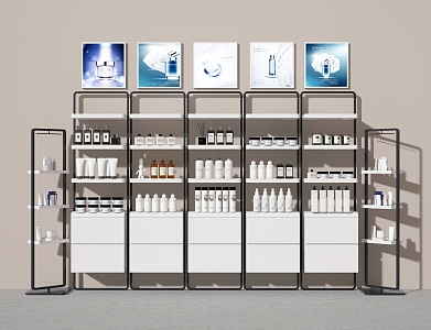 Counter Skin Care Product Cabinet Cosmetic Product Cabinet Skin Care Product Display Cabinet Container Advertising Cabinet Display Rack Shelf 3d model