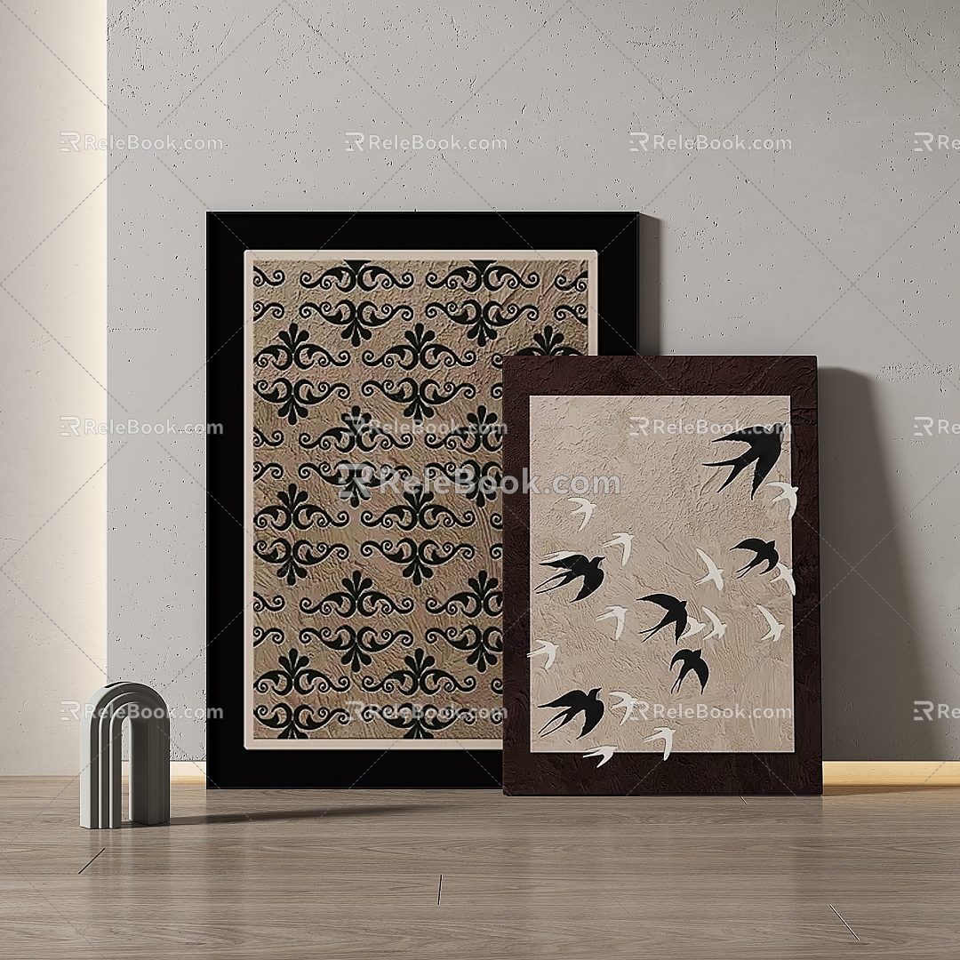 Simple retro decorative painting 3d model