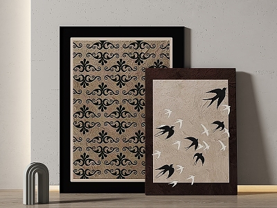 Simple retro decorative painting 3d model