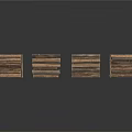 Four Wooden Pallets With Different Designs On White Background 3d model