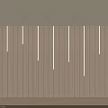 Beige Wooden Background Wall with Vertical Stripes Modern Minimalist Living Room Design