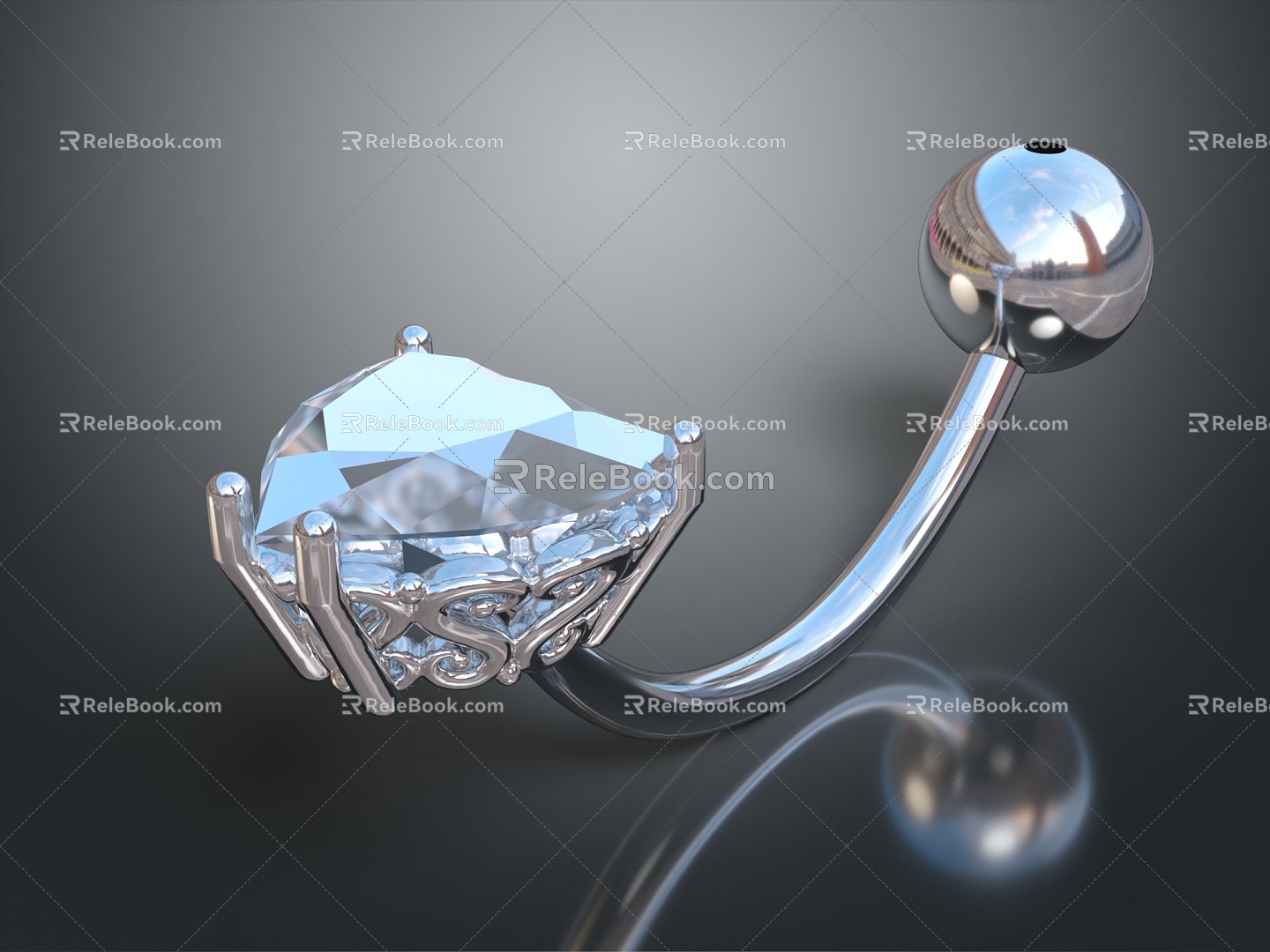 Modern Earrings Jewelry 3d model