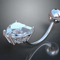 Exquisite Silver Nose Ring Jewelry With Shiny Diamond And Elegant Design Details