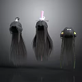 Fashionable Women's Wigs With Pink Hair Accessory And Yellow Flower Decorations