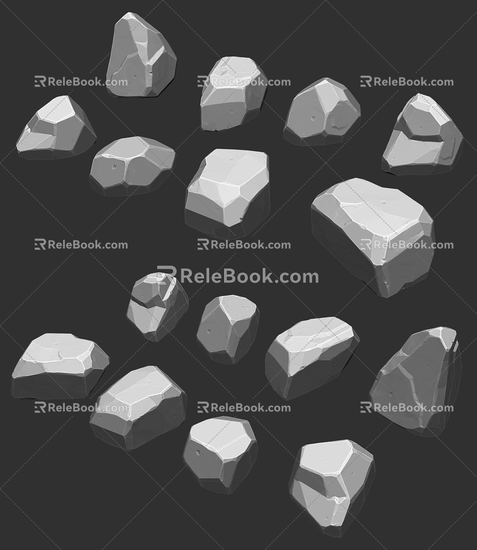 Staglized Stone 3d model