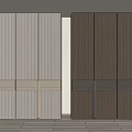 Modern Wardrobe Design With Light And Dark Striped Panels And Metal Accent Strips