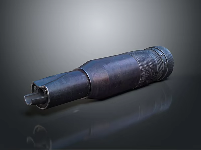 Antique Engraved Metal Cylinder With Textured Surface And Reflective Finish 3d model