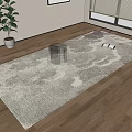 Light Colored Square Carpet With Soft Textured Design On Wooden Living Room Floor