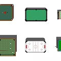 Sports Equipment Collection Featuring Billiard Foosball Air Hockey And Game Tables