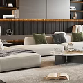 Modern Minotti Sofa Coffee Table Combination 3d model