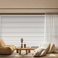 Modern Lazy Sofa Lazy Sofa Combination Curtain Green Plant Wardrobe Futon Table 3d model