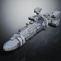 Futuristic Cosmic Spaceship With Detailed Modular Structure For Deep Space Exploration 3d model