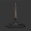 Traditional Chinese Pagoda Architecture With Multi Tiered Design Gray Tile Roof And Ornate Finial Top