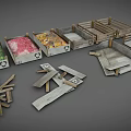 Wooden Crates And Pallets For Storing Colorful Fresh Items In Various Styles