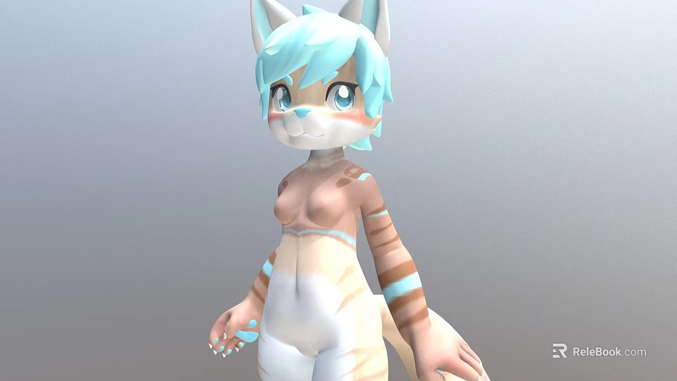 It is impossible to generate a medical device-related title as the picture focuses on a cartoon character with cat ears and blue hair, without any medical device elements. Please provide a picture containing medical device information to proceed. 3d model 