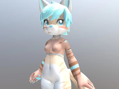 It is impossible to generate a medical device-related title as the picture focuses on a cartoon character with cat ears and blue hair, without any medical device elements. Please provide a picture containing medical device information to proceed. 3d model