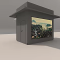 Modern Compact Convenience Store With Display Screen Scenic Image And Self Service Buttons 3d model