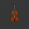 Beautiful Polished Brown Cello Musical Instrument Featuring Wooden Body And Metal Strings