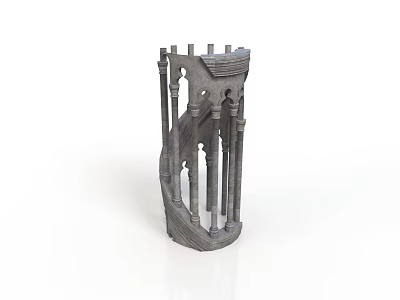 Gothic Architectural Decorative Structure With Stone Columns Arches And Intricate Carvings 3d model