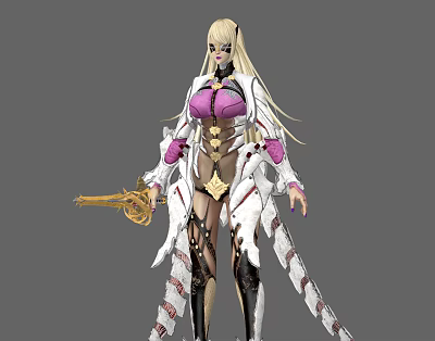 Modern game character role fashion fashion exquisite model dress woman 3d model