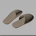 Light Gray Textured Fabric Slippers With Open Toe Design For Comfortable Home Use 3d model