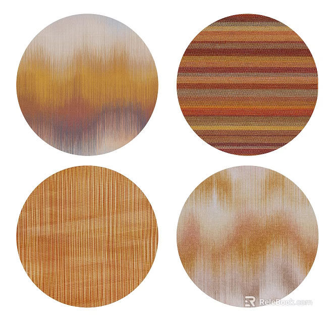 Round Rugs With Various Patterns And Warm Tones For Home Decor 3d model