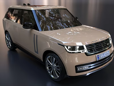 Land Rover Range Rover Beige SUV With Modern Front Design And Shiny Alloy Wheels 3d model