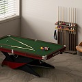 Billiard Table Billiard Storage Cabinet Billiard Cue Billiard Ball Equipment 3d model