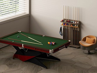 Billiard Table Billiard Storage Cabinet Billiard Cue Billiard Ball Equipment 3d model