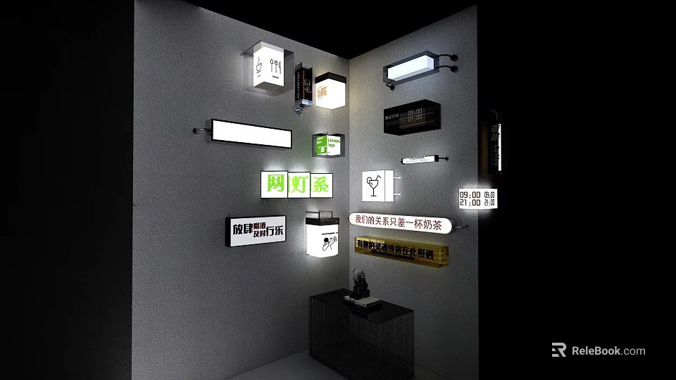 Public Facilities Wall Mounted Directional And Informational Signage With Various Designs 3d model 
