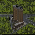 Aerial Planning of High Rise Buildings with Surrounding Greenery Roads and Vehicles