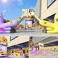 Food bazaar meichen modern meichen bazaar activity bazaar booth photo punch-in photo interactive float floor sticker design door head design 3d model